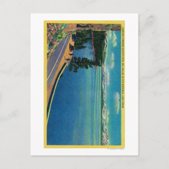 Looking towards Zephyr Cove, Mt. Tallac in Postcard (Front)