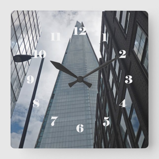 Looking up at Tooley Street, London Square Wall Clock (Front)