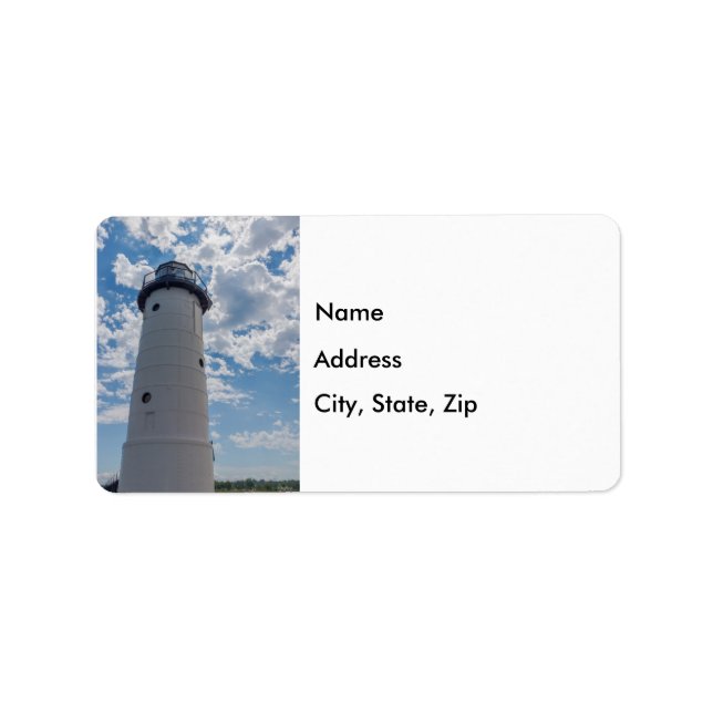 Looking Up Manistee Lighthouse Address Label (Front)