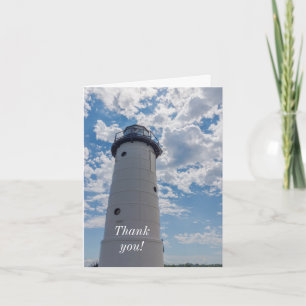 Looking Up Manistee Lighthouse Thank You Card
