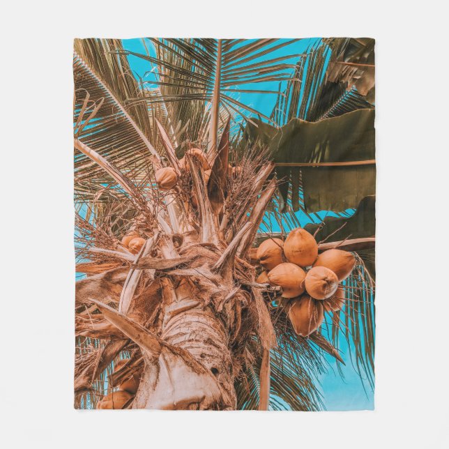 LOOKING UP THE COCONUT TREE FLEECE BLANKET (Front)