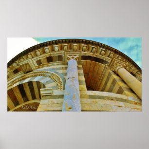 Looking Up the Leaning Tower, Poster Print