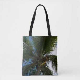 Looking Up to Coconut Palm Tree Tropical Nature Tote Bag