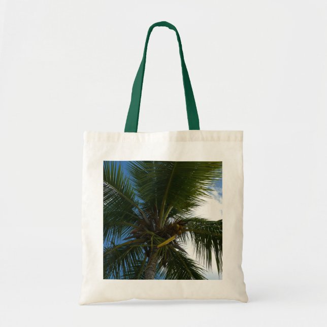 Looking Up to Coconut Palm Tree Tropical Nature Tote Bag (Front)