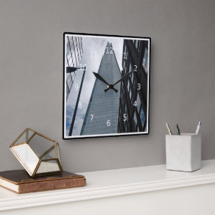 Looking up to the Shard, Tooley Street, London, Square Wall Clock