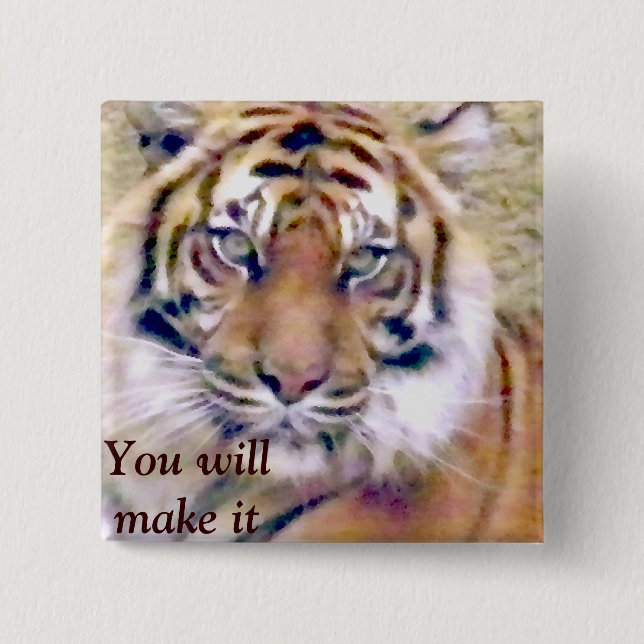 Looking & Waiting_ 15 Cm Square Badge (Front)