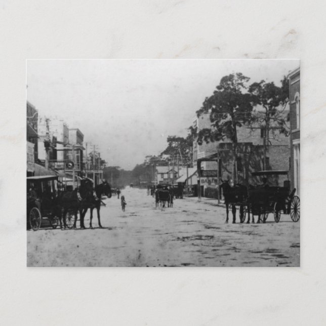 Looking West On Flagler Street Postcard (Front)