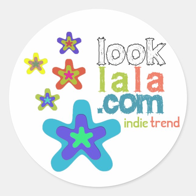 looklala is indie trend classic round sticker (Front)