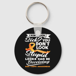 Looks Can Be Deceiving Orange Ribbon Rsd Crps Awar Key Ring