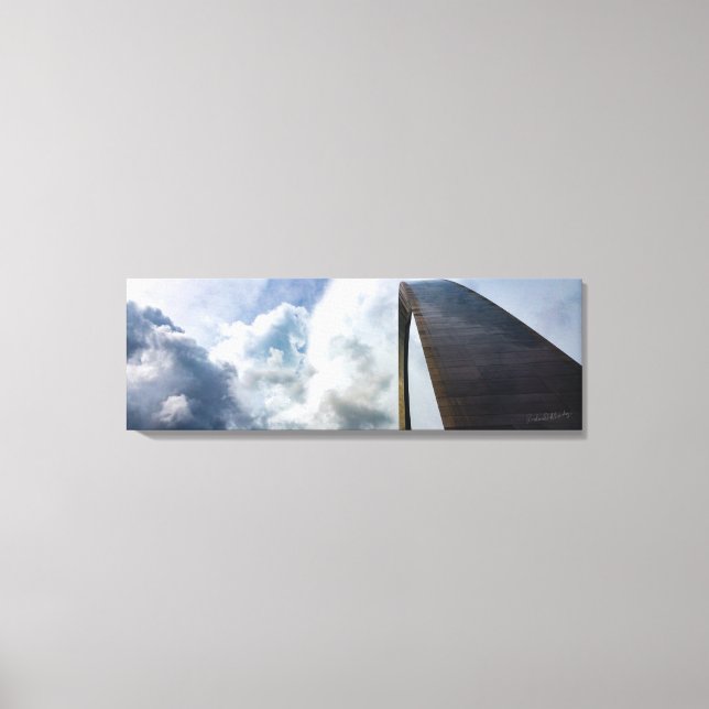 Lookup Gateway Arch St.Louis MO | 36x12 2X Canvas Print (Front)