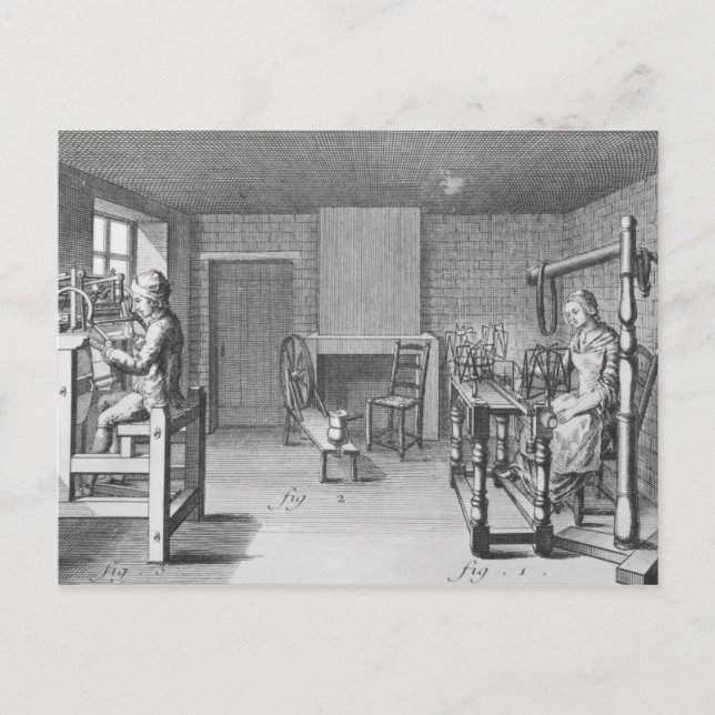 Loom for weaving stockings postcard (Front)