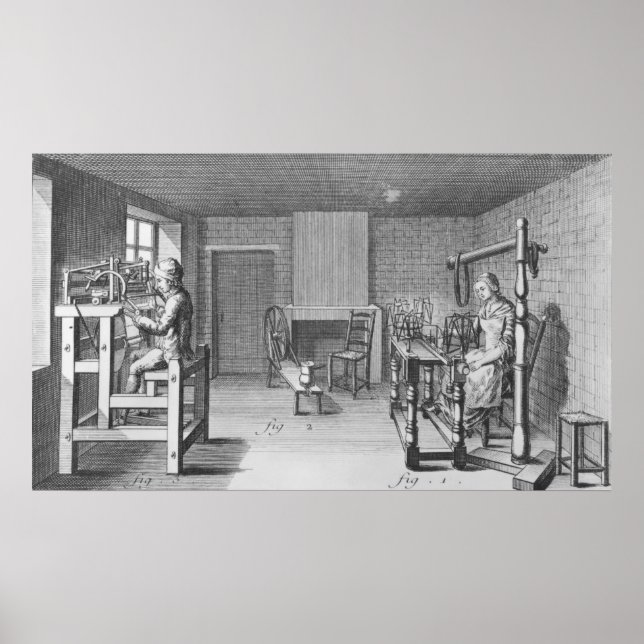 Loom for weaving stockings poster (Front)