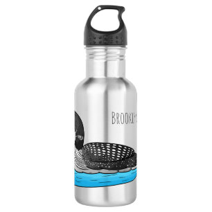Loon bird cartoon illustration  532 ml water bottle