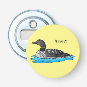 Loon bird cartoon illustration  bottle opener