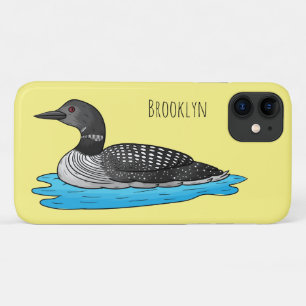 Loon bird cartoon illustration iPhone 11 case