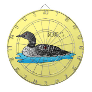 Loon bird cartoon illustration  dartboard