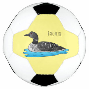 Loon bird cartoon illustration  football