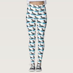 Loon bird cartoon illustration leggings