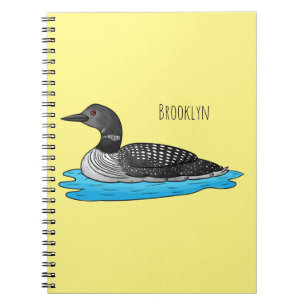 Loon bird cartoon illustration notebook