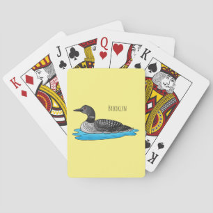 Loon bird cartoon illustration playing cards