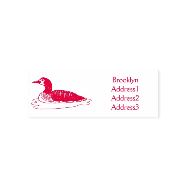 Loon bird cartoon illustration self-inking stamp (Design)