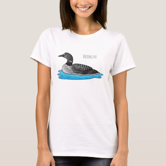 Loon bird cartoon illustration  T-Shirt (Front)
