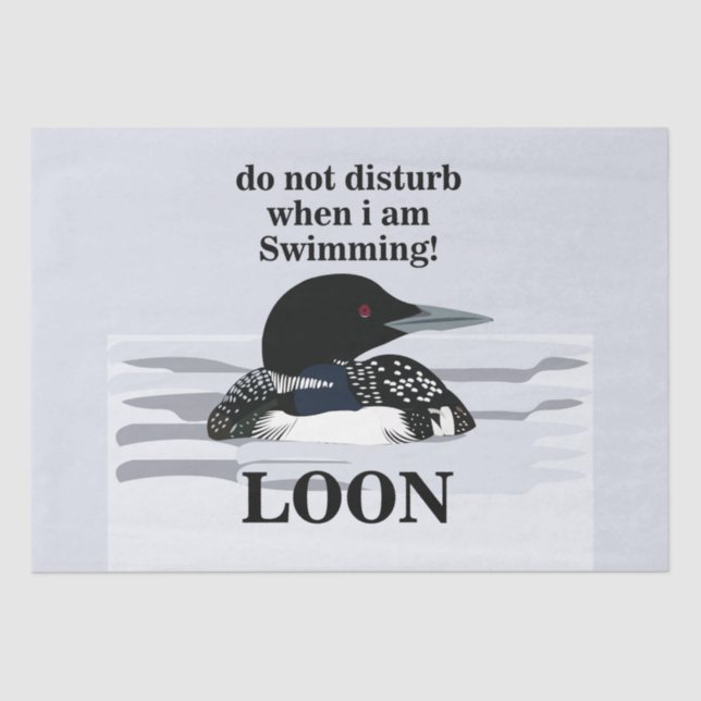 Loon Common Loon Bird Lake Funny Tissue Paper (Front)