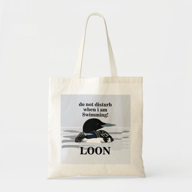 Loon Common Loon Bird Lake Funny Tote Bag (Front)