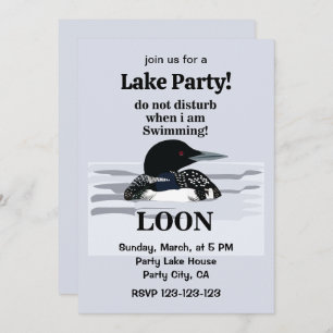 Loon Common Loon Bird Party At The Lake Invitation