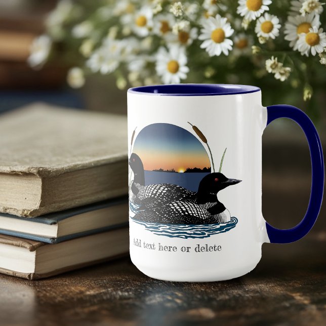 Loon Couple Sunset Blue Lake Wildlife Mug (Creator Uploaded)