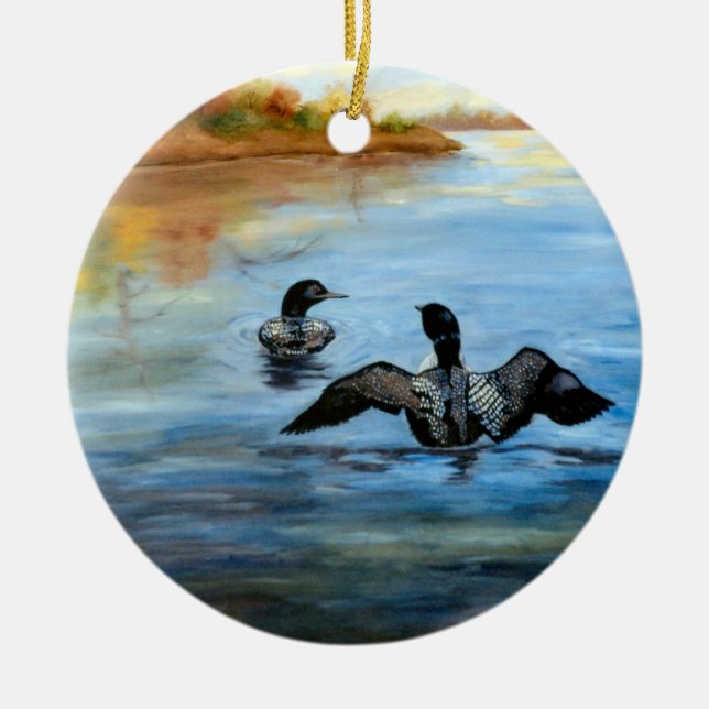 Loon Dance II Ornament (Front)