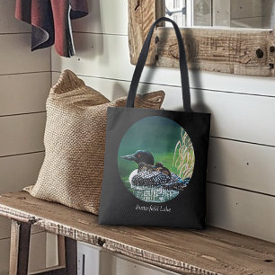 Loon Family Butterfield Lake Tote Bag