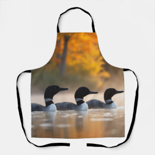 Loon Family in Autumn Apron