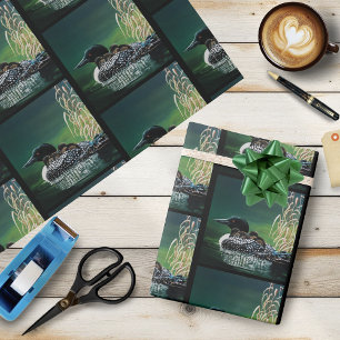 Loon Family Outing Wrapping Paper