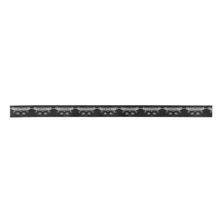 Loon feather print ribbon wabanaki double curve satin ribbon