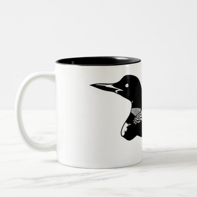 Loon Illustration Two-Tone Coffee Mug (Left)