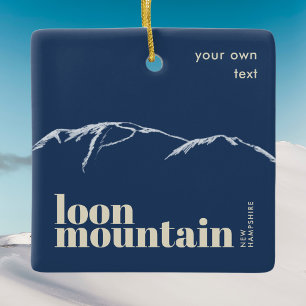 Loon Mountain New Hampshire scribbled Ceramic Ornament