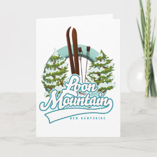 Loon Mountain New Hampshire ski logo Holiday Card