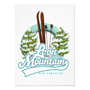 Loon Mountain New Hampshire ski logo Photo Print