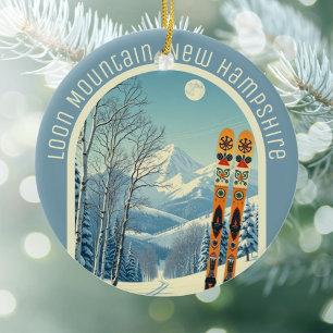 Loon Mountain New Hampshire ski souvenir  Ceramic Tree Decoration