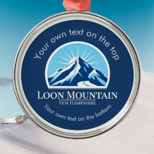 Loon Mountain New Hampshire ski vacation Metal Tree Decoration
