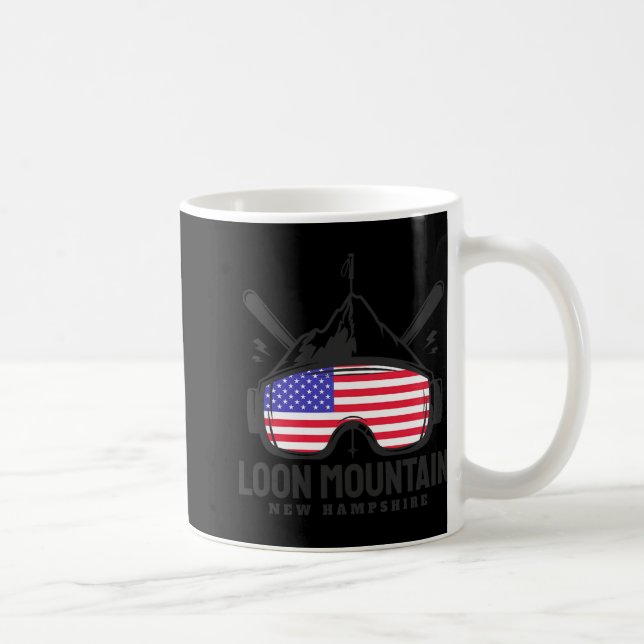 Loon Mountain New Hampshire Usa Ski Retro Skiing  Coffee Mug (Right)