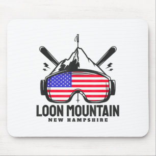 Loon mountain new hampshire usa ski retro skiing mouse mat