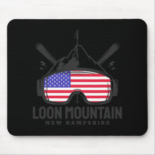 Loon Mountain New Hampshire Usa Ski Retro Skiing Mouse Mat