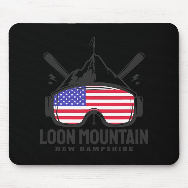 Loon Mountain New Hampshire Usa Ski Retro Skiing  Mouse Mat (Front)