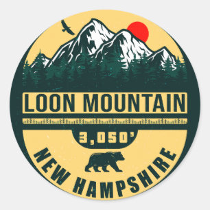 Loon Mountain NH - Retro Vintage ski souvenirs Classic Round Sticker