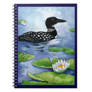 Loon, northern lake, cottage wildlife Notebook