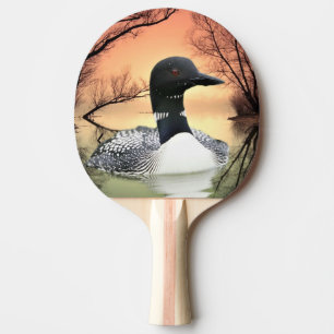 Loon On Lake Loon Reflections Call Of The Loon Ping Pong Paddle