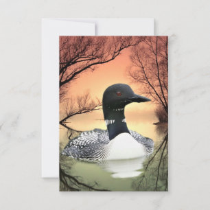 Loon On Lake Loon Reflections Call Of The Loon RSVP Card