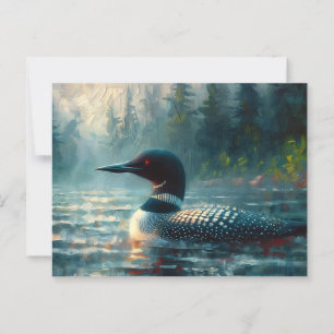 Loon on Lake Moody Painting Postcard